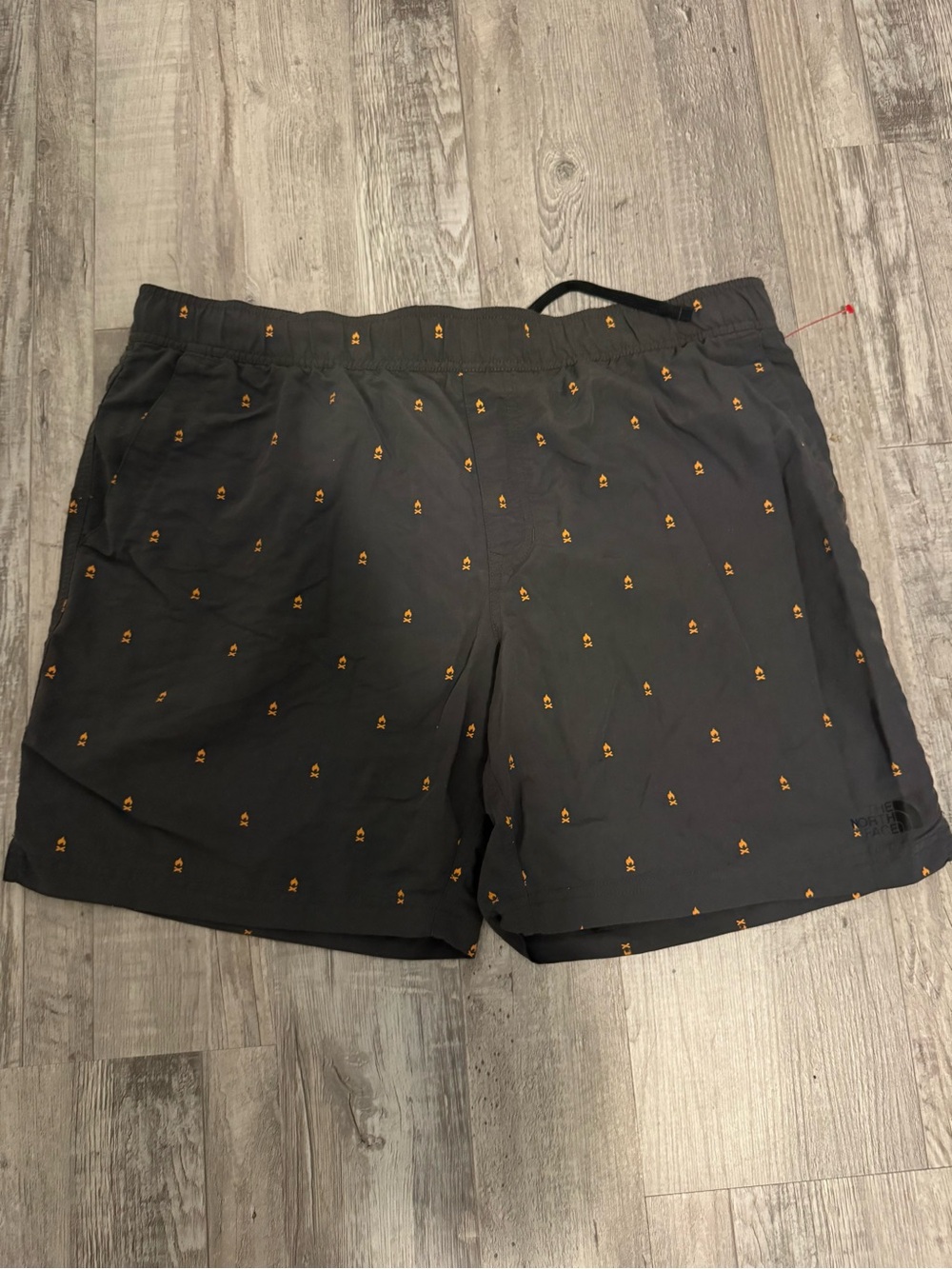 The North Face Black Shorts with Small Orange Print